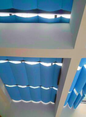 阳光顶棚房电动棚帘天帘智能遮QHH阳玻璃采光顶防晒遮光帘遮阳网