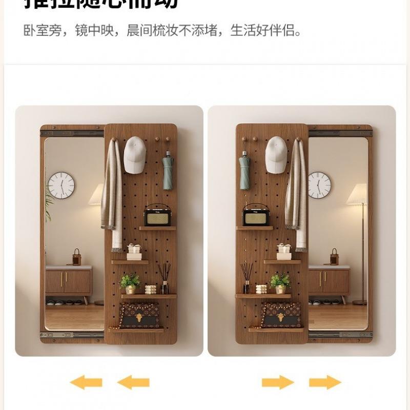 隐形穿衣镜推拉关闭藏全身镜子贴墙可板遮挡壁Gh4wrm5X挂洞洞玄隐