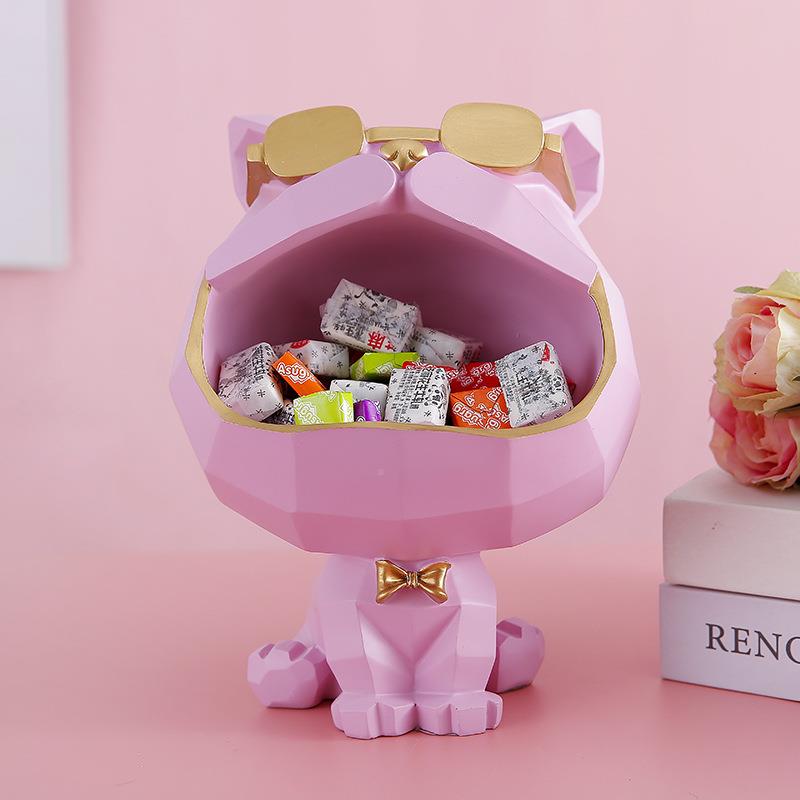 创意进门户法斗犬入钥匙收纳摆件客厅玄电视关柜家居装法斗狗收饰