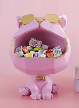 创意进门户法斗犬入钥匙收纳摆件客厅玄电视关柜家居装法斗狗收饰