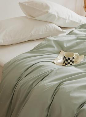 透气软柔纯笠全棉棉单件纯色床单水150085洗棉全棉床单件春夏四季