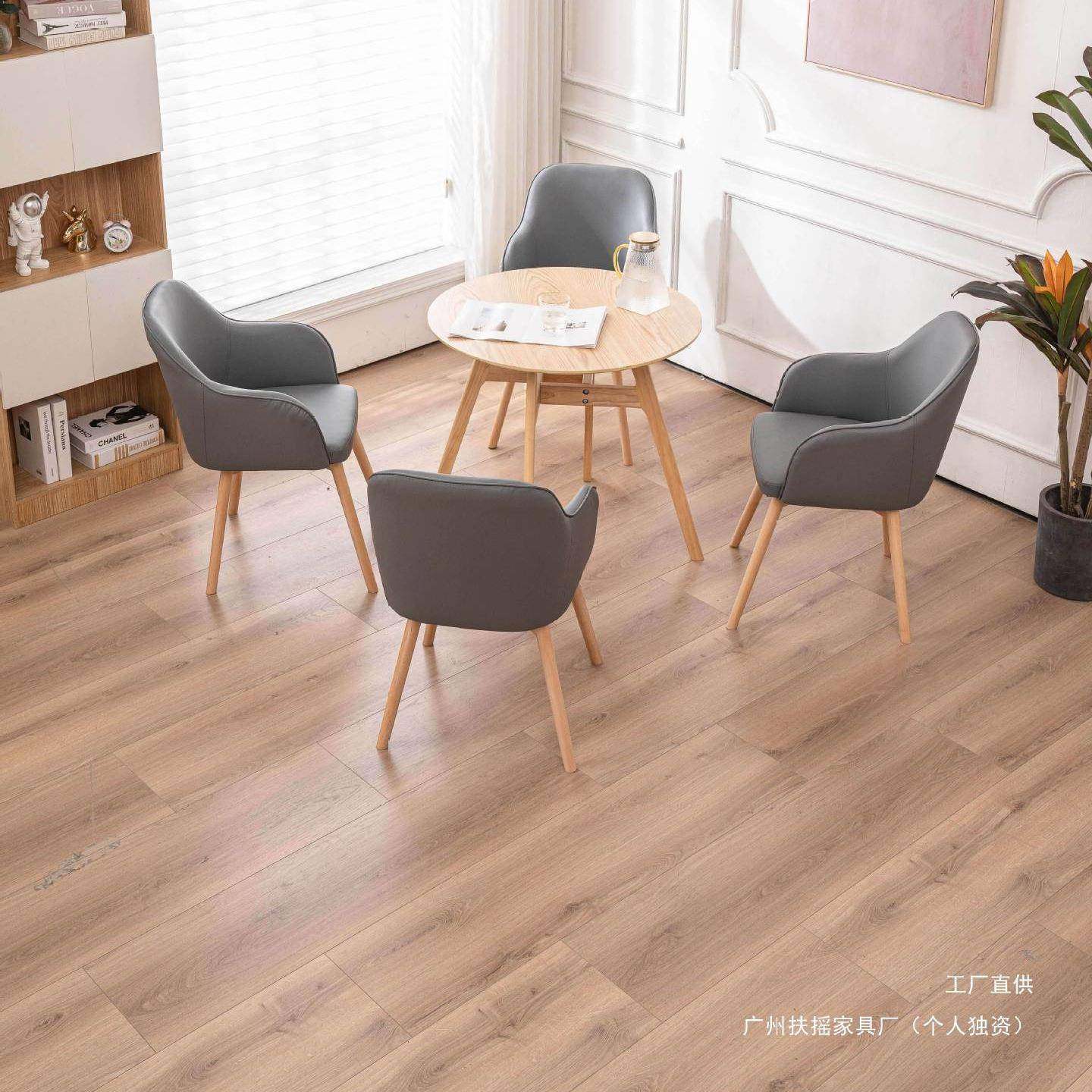 组实木简约家用用商办公餐厅休闲室酒店会客洽谈单人沙发椅桌VPS