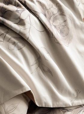 轻lxy20249全棉长绒棉床上四件奢套60用支数印花纯棉家床单被套码