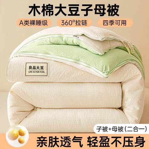 a类宿GOO母婴级大豆被子母加厚保暖被春秋被子冬被学生舍单人被被