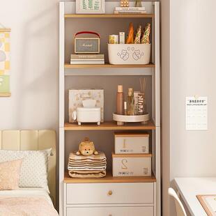 床头置物架落地多层收纳架子靠墙卧室斜梯形客厅房间柜子床边书架
