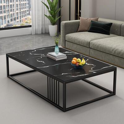 意式极简岩板网沙红长方形茶几组合客A16555厅家用户型小现简代约