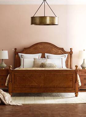 美实木床1IMO.8乡米村柏木广州双人床简式约单人床1.5米法式复床