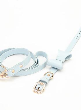 厂家P皮革宠物项圈牵绳节可调多色DIJ猫引咪狗狗宠U物用品厂现货