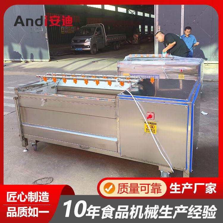 安迪800型商用红薯马铃薯毛辊清洗去皮机洋芋生姜土豆脱皮机削皮