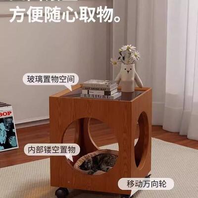 中古移动可茶边几客厅头沙发角风PIY几家用床柜小推车置物架