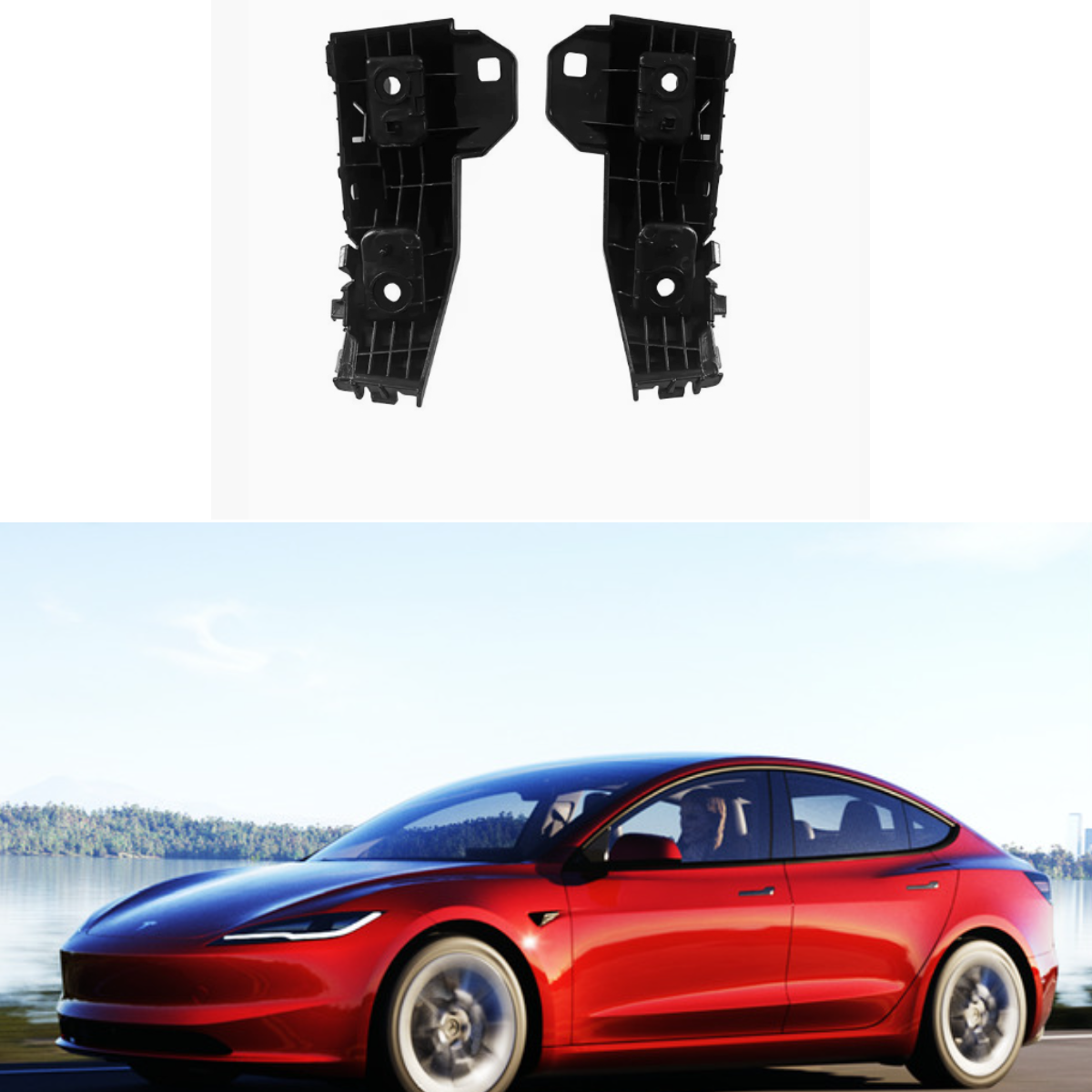 2023特斯拉汽车零配件model 3焕新3后保险杠尾灯固定黑色支架