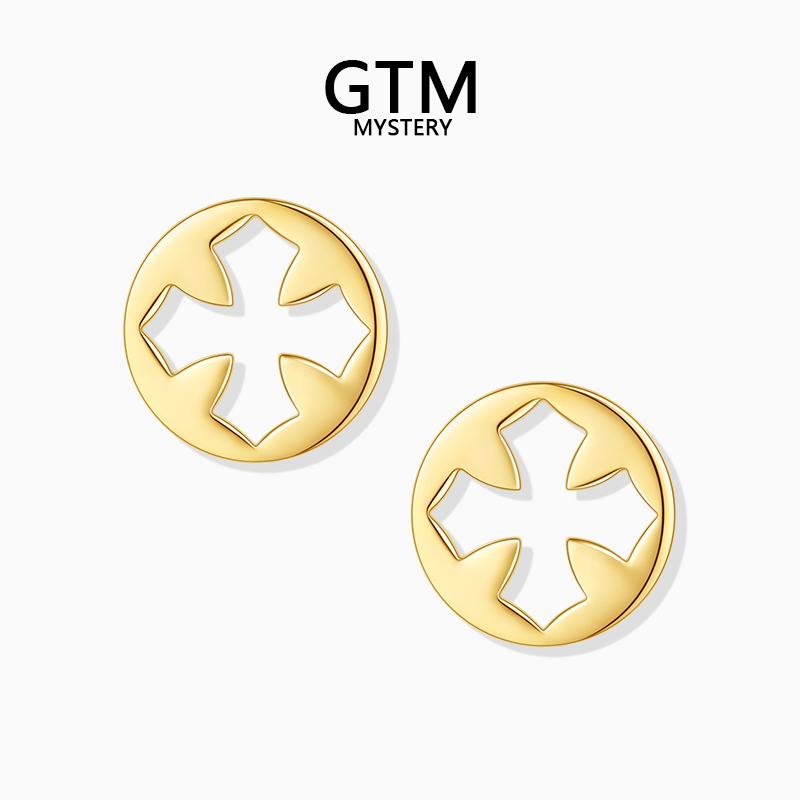 GTM明星同款镂空十字架耳钉