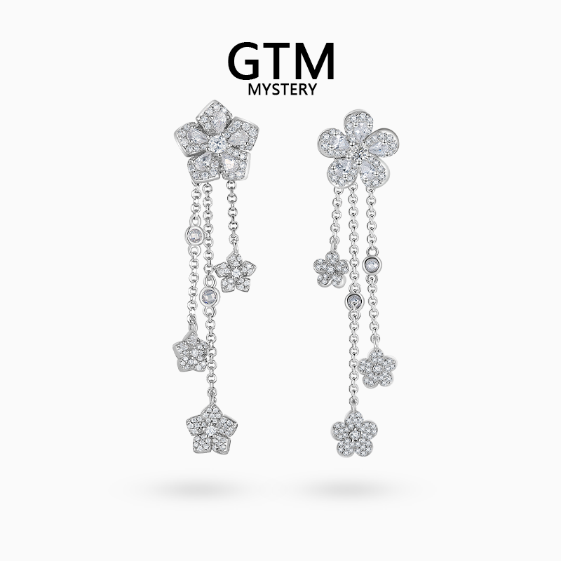 GTM925银镶钻明星同款耳环