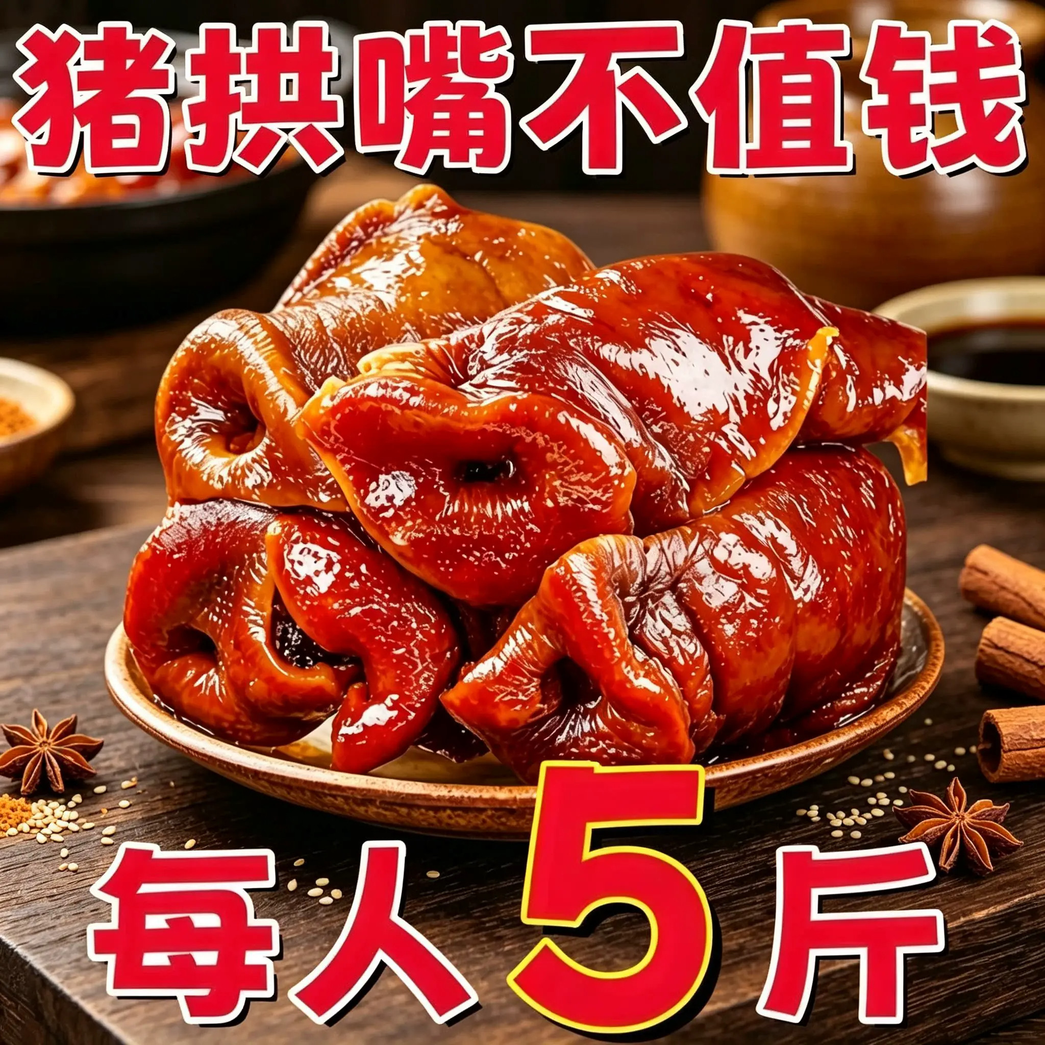 正宗五香猪拱嘴鼻子肉胶原蛋白下酒凉拌菜熟食完整即食官方旗舰店