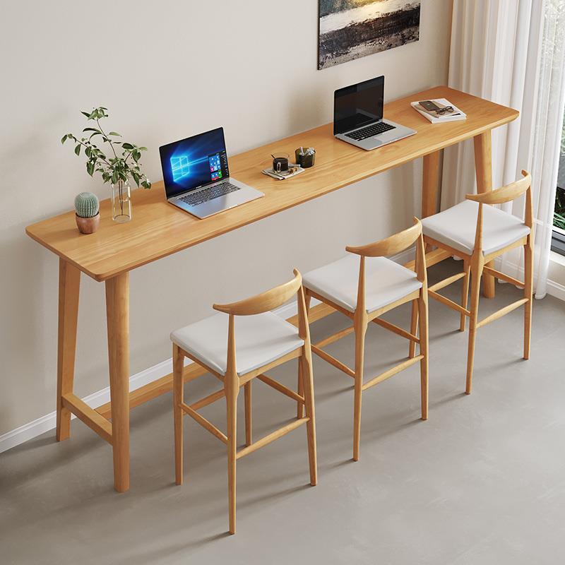 吧台桌家用小户型阳台咖啡桌靠墙高脚长条桌客厅隔断休闲实木桌子