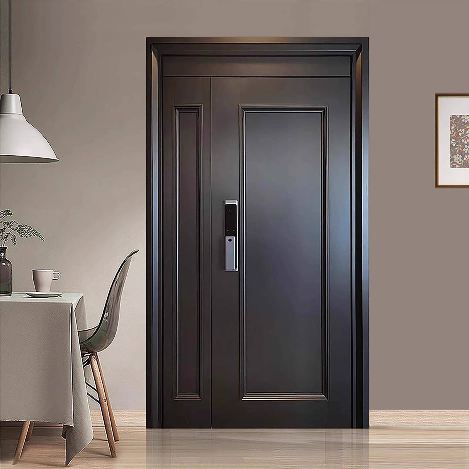 高端入户门子母新款农村自建房大门防盗门简约铸铝别墅大门进户门