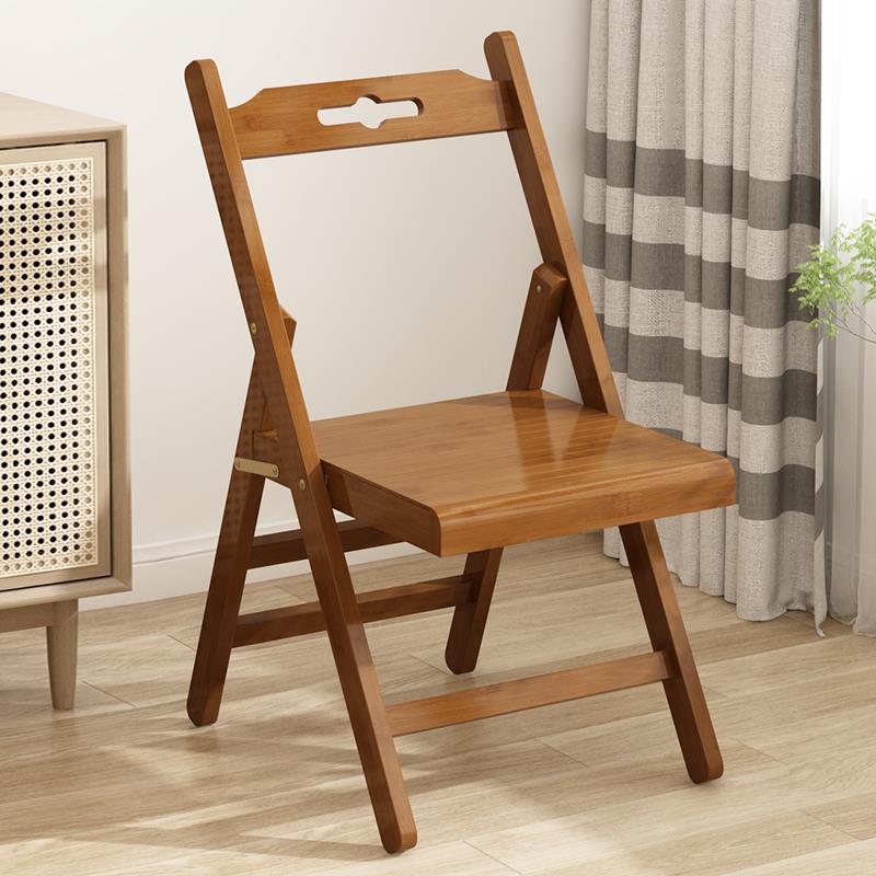折叠凳椅子家用儿童板凳餐椅楠竹实木小学生学习写字椅电脑靠背椅
