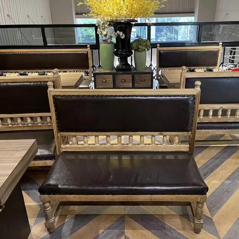 定制实木卡座沙发凳现代简约餐饮家具奶茶店咖啡厅桌椅组合餐桌子