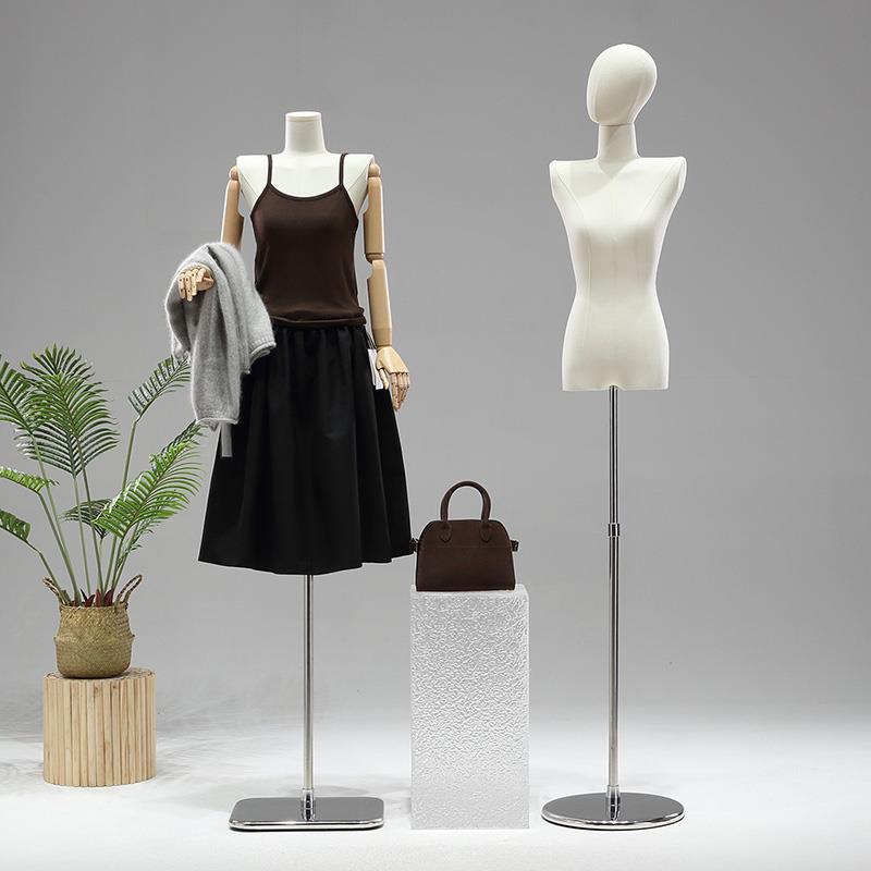 服装商店模型道具女性平肩半全身人体女性服装橱窗人体模型娃娃展