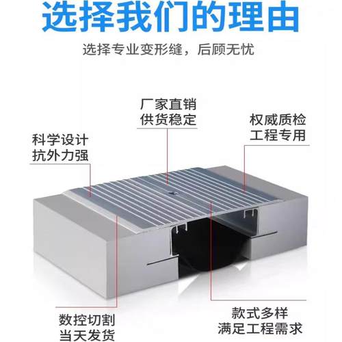 建筑变形缝伸缩缝不锈钢铝合金盖板内外墙面屋面地面沉降缝收缩缝