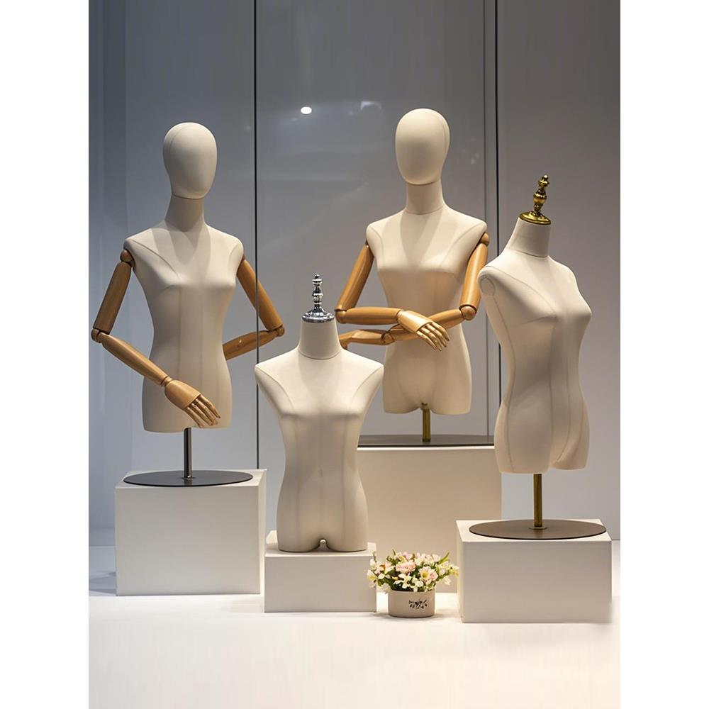 服装商店模型道具女性半长韩式人体模型展示架女装橱窗假人人体模
