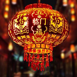 阳台灯笼插电旋转2024新款走马灯春节乔迁大门LED灯铁艺挂饰高端