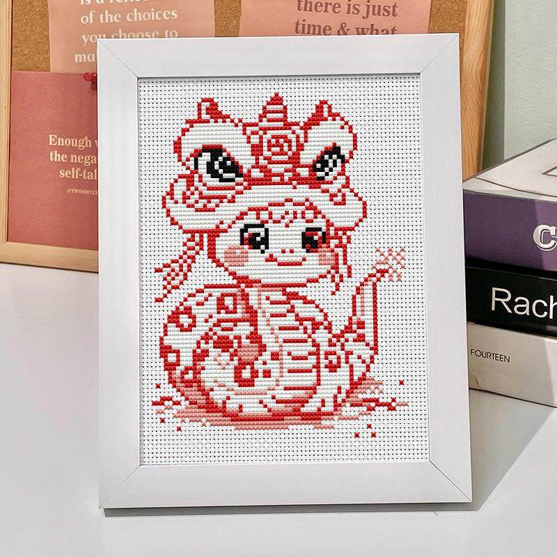 2025蛇年十字绣新款生肖蛇儿童手工diy制作材料包新春元旦礼物