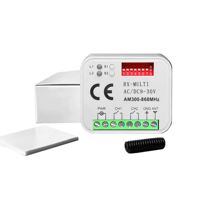 跨境300-900M多频万能遥控器接收器 通用车库门接收器两通道控制
