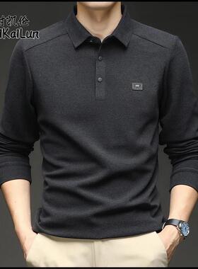 humble stona秋季新款男士长袖翻领POLO衫宽松透气T恤POLO衫上衣