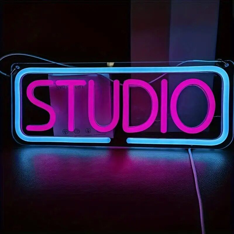 跨境爆款studio霓虹灯适用于酒吧音乐工作室卧室装饰壁挂usb供电