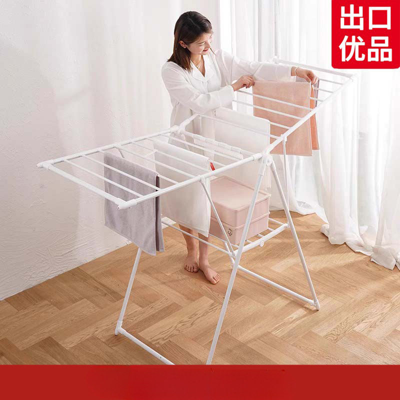 晾衣架落地折叠式阳台家用移动晾衣架不锈钢婴儿室内晒衣架收纳