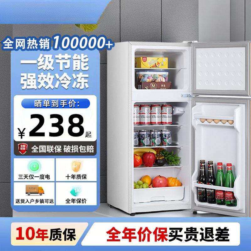 一级节能小冰箱家用小型宿舍租房用迷你省电办公室双门电冰箱
