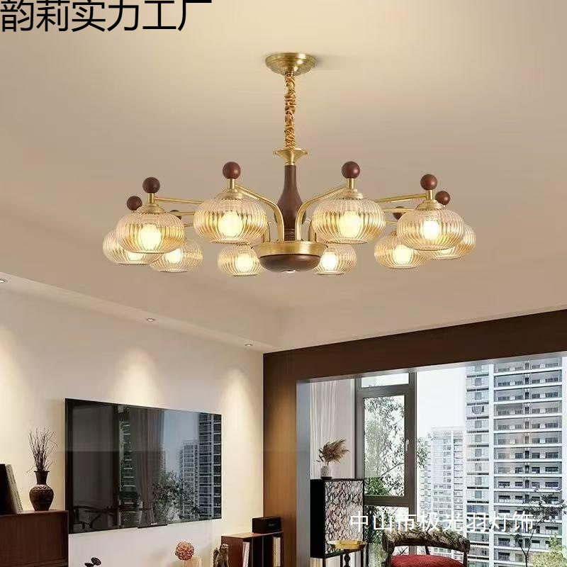 全铜法式中古客厅吊灯百搭餐