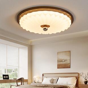 法式中古风吸顶灯实木复古主卧室阳台入户过道灯led高级感书房灯