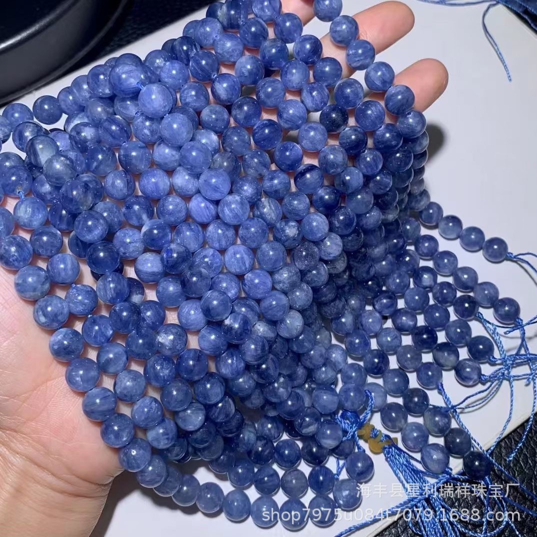天然蓝晶石长链蓝绿双色晶体刻面闪艳角度工艺配链蓝晶长链