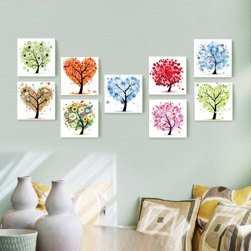 小清新挂画现代简约幸福树走廊过道卧室壁画发财树餐厅楼梯装饰画