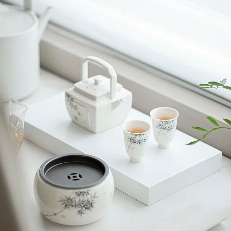 宜室茶话纯手绘竹子闻香杯家用品茗杯单个聚香杯功夫茶具陶瓷茶杯图片