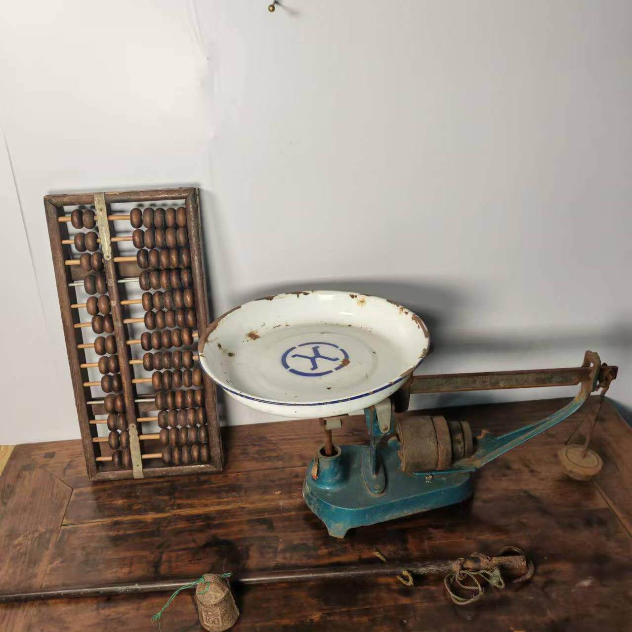 民俗老物件传统老式实木算盘旧货算盘古董怀旧农村装饰摆件收藏品