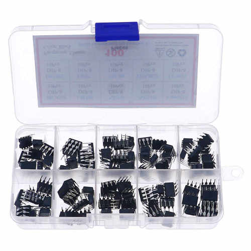 10种100个常用IC集成电路芯片DIP-8直插LM358 NE555 OP07电子元件