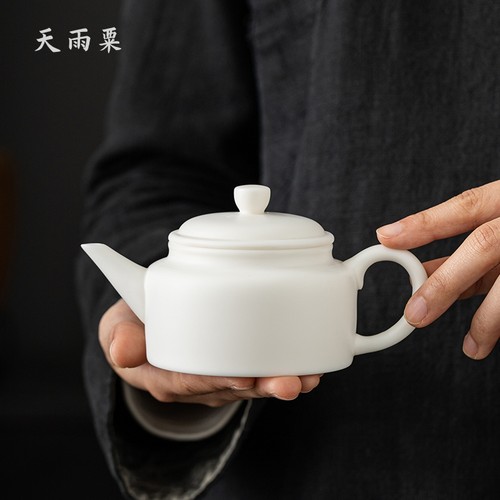 羊脂玉瓷素烧德钟壶陶瓷