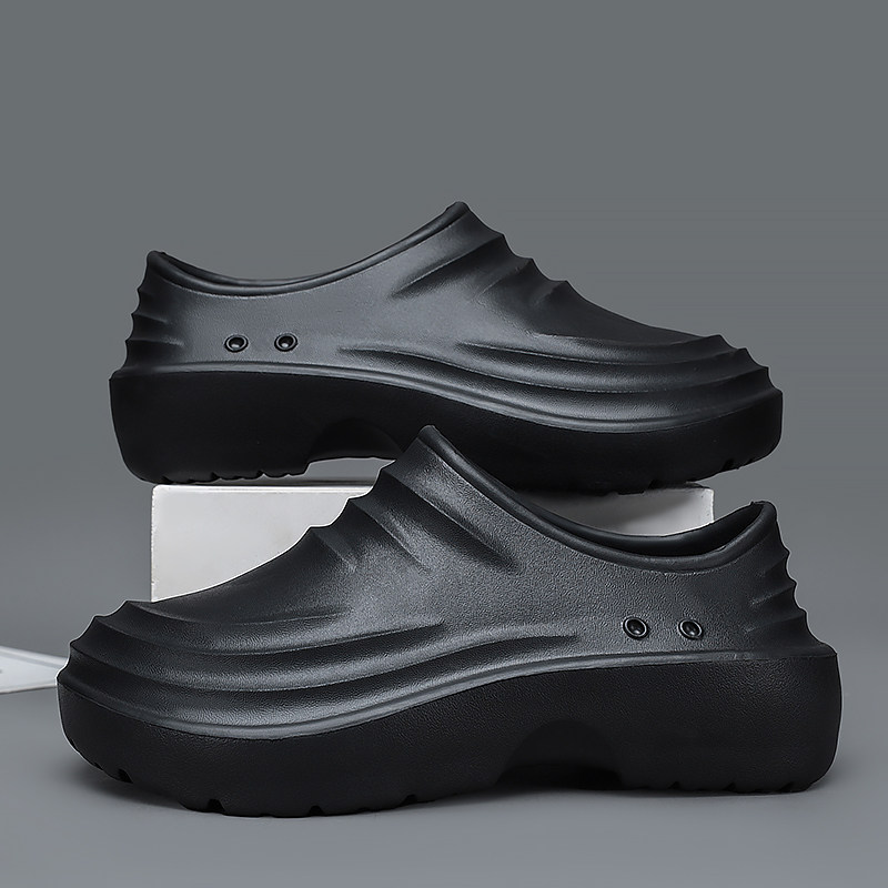 厨房防滑鞋防水厨师鞋男包头拖鞋2026新款黑色防油EVA雨鞋工作鞋,流行男鞋,包头拖,淘宝优惠券,粉丝福利购,淘宝优惠卷