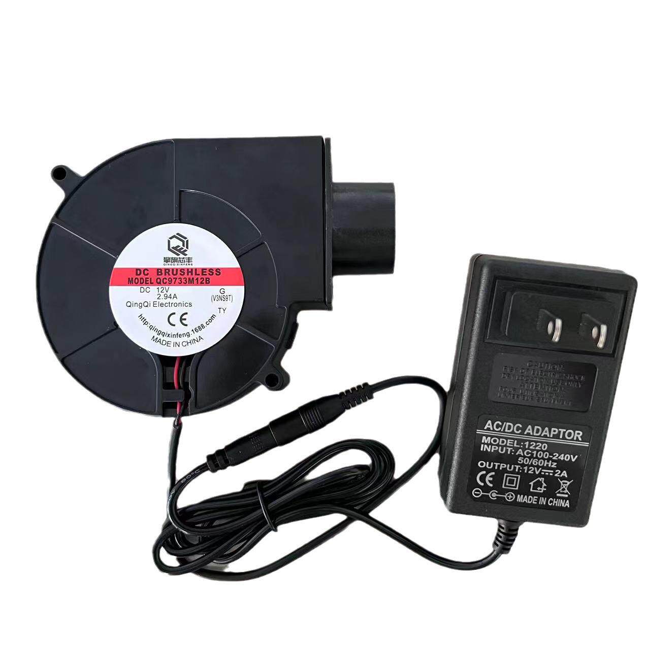 厂家DC 9733涡轮鼓风机12V 2.94A 户外猛火灶鼓风机大风量