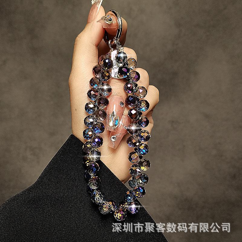 网红爆闪手机链新款手机链条手腕水晶链串2025饰品包包配件钥匙