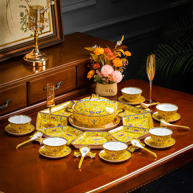 卡雷曼家用异型团圆拼盘餐具套装