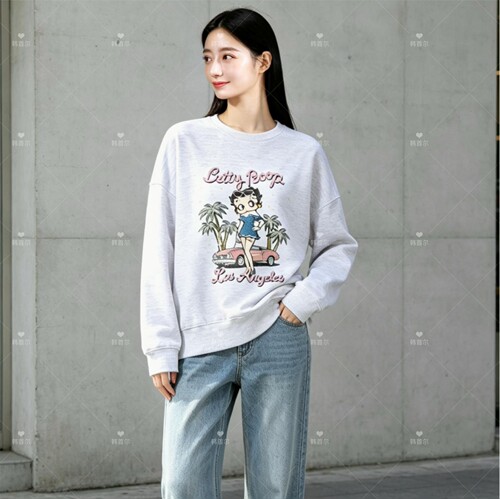 BettyBoop印花宽松秋季卫衣女