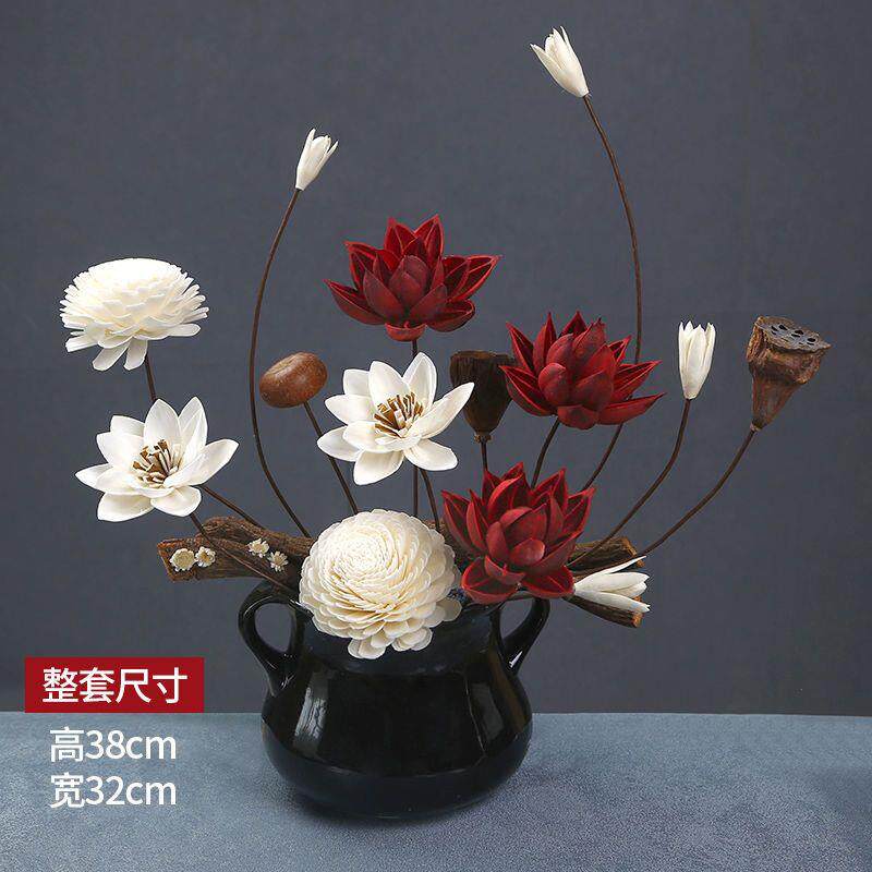 干花真花摆设莲蓬花束餐