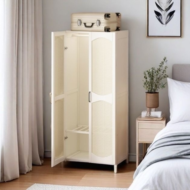 衣柜卧室家用简易衣柜组装出租房收纳衣橱透气门衣帽架落地储物柜