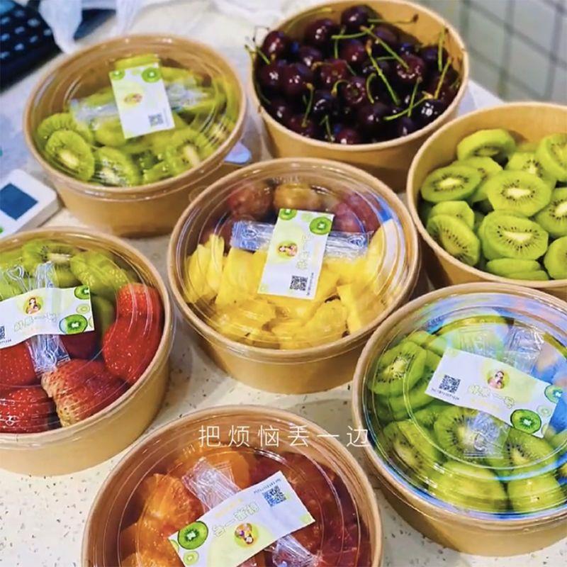 加厚一次性牛皮纸碗打包