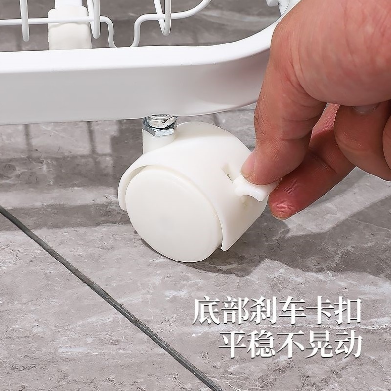 日式脏衣篓多层家用脏衣篮可移动置物架铁艺带轮浴室衣服收纳神器