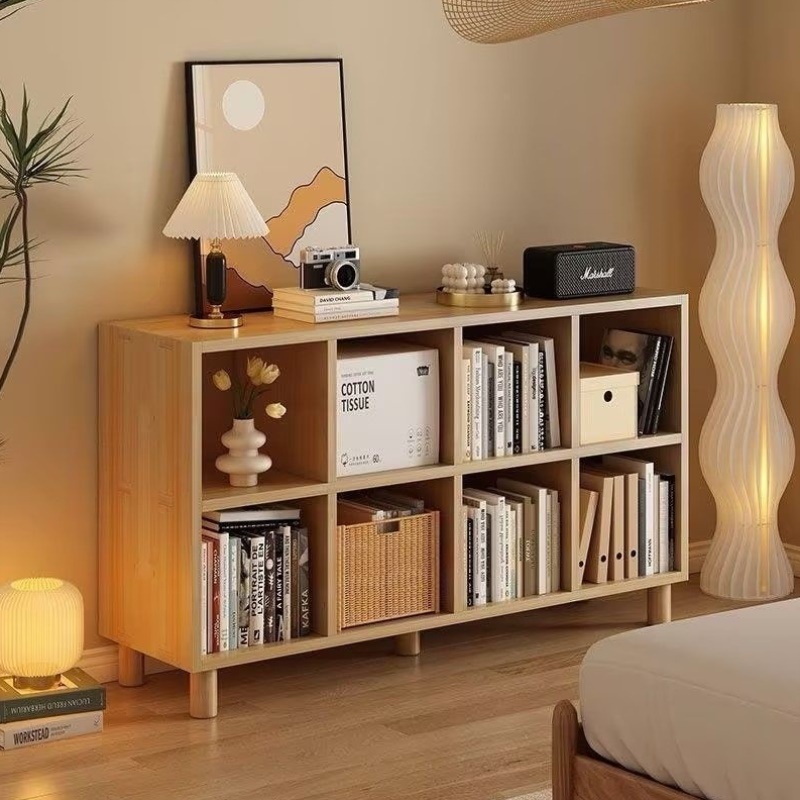 全实木格子柜客厅自由组合柜家用书架收纳柜幼儿园落地展示储物柜